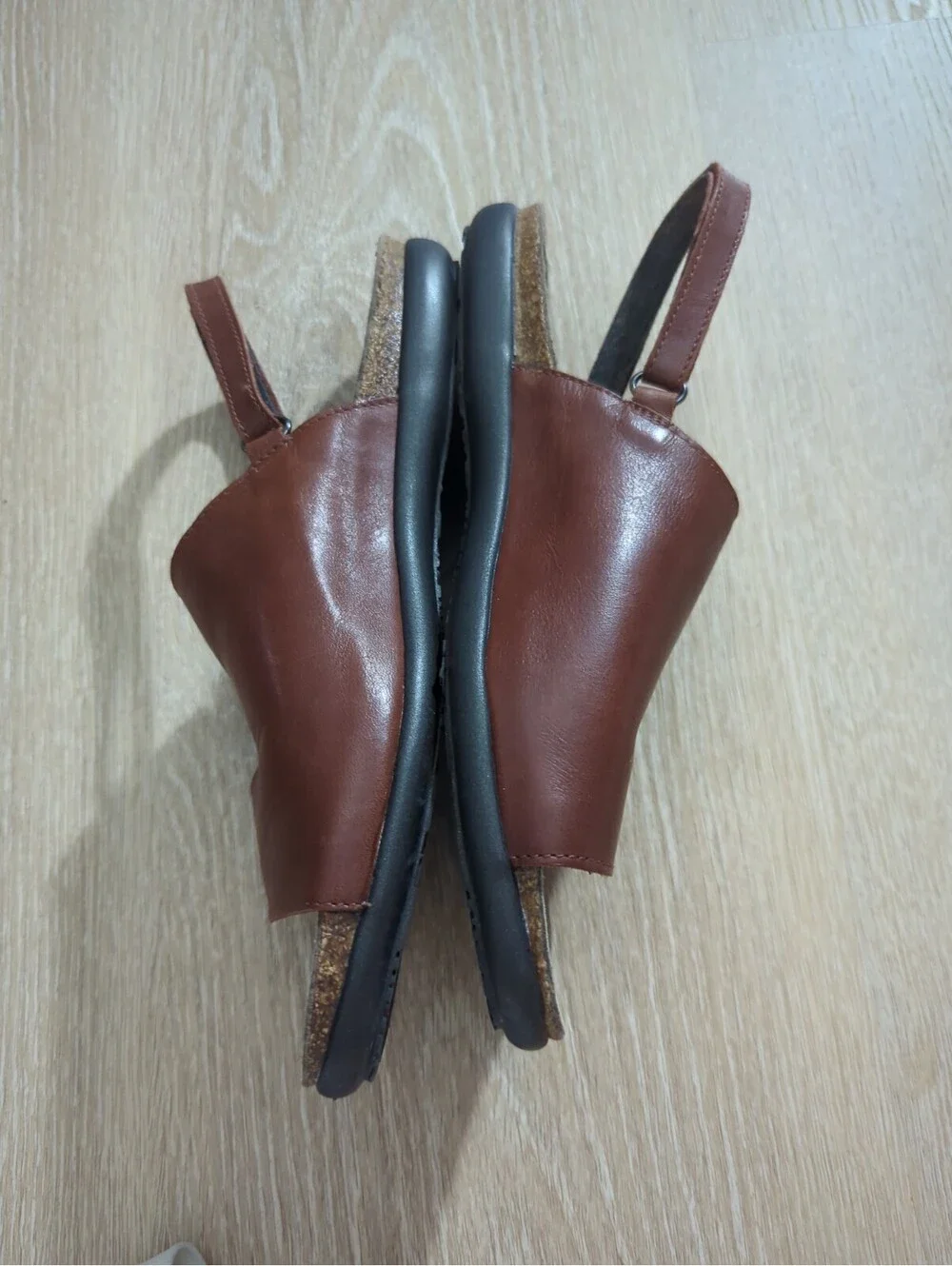 Brown Women's Leather Slingback Sandals